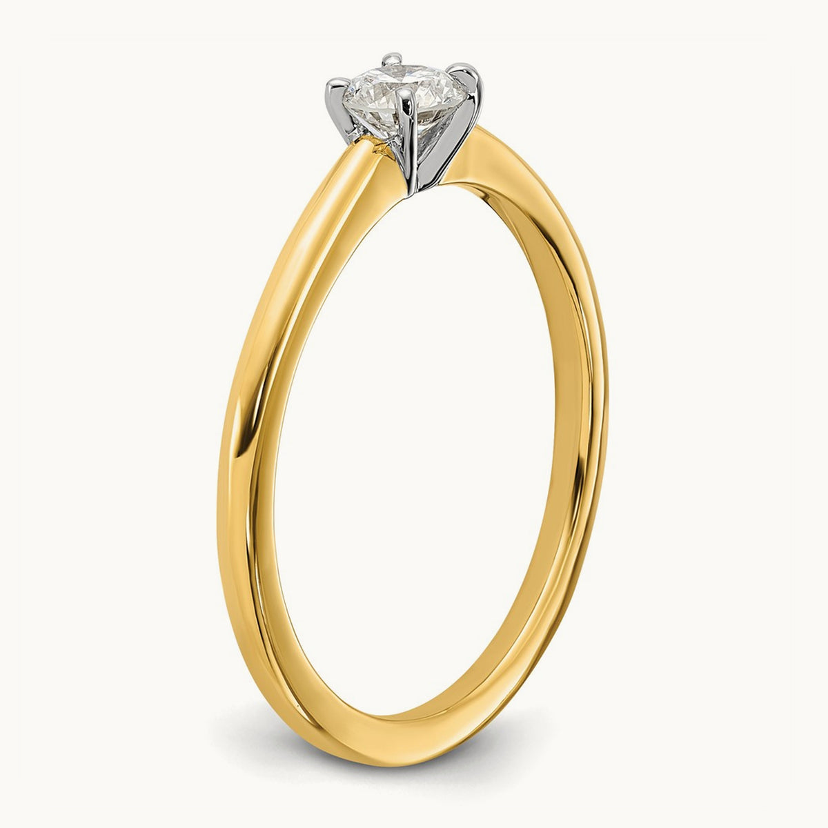 Round Solitaire Engagement Ring, 0.25-5.00 ct tw Lab-Grown Diamond — 1/4 ct, 14K Two-Tone