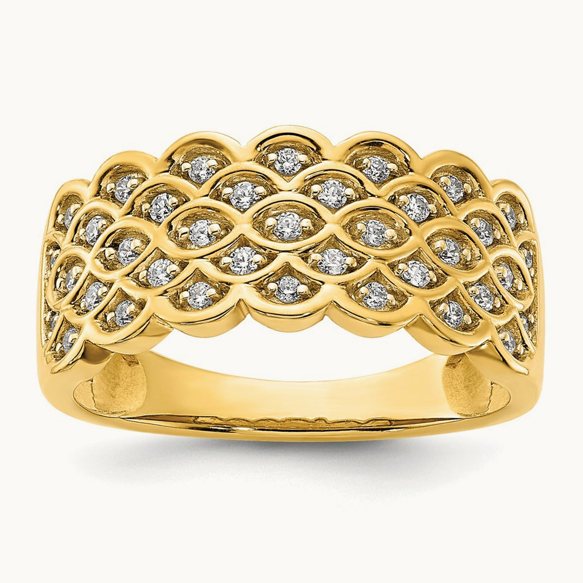 Complete Pave Diamond Wedding Band — photo set