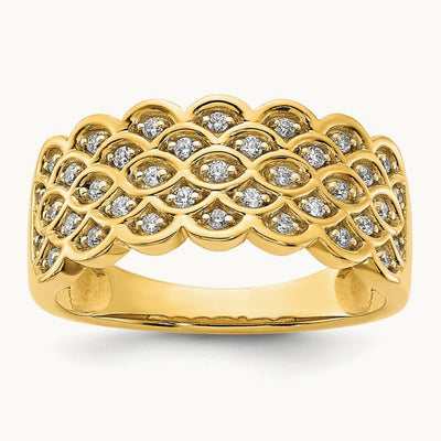 Complete Pave Diamond Wedding Band — photo set