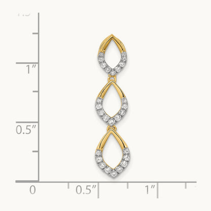 Polished Dangle Diamond Chain Slide, 14K