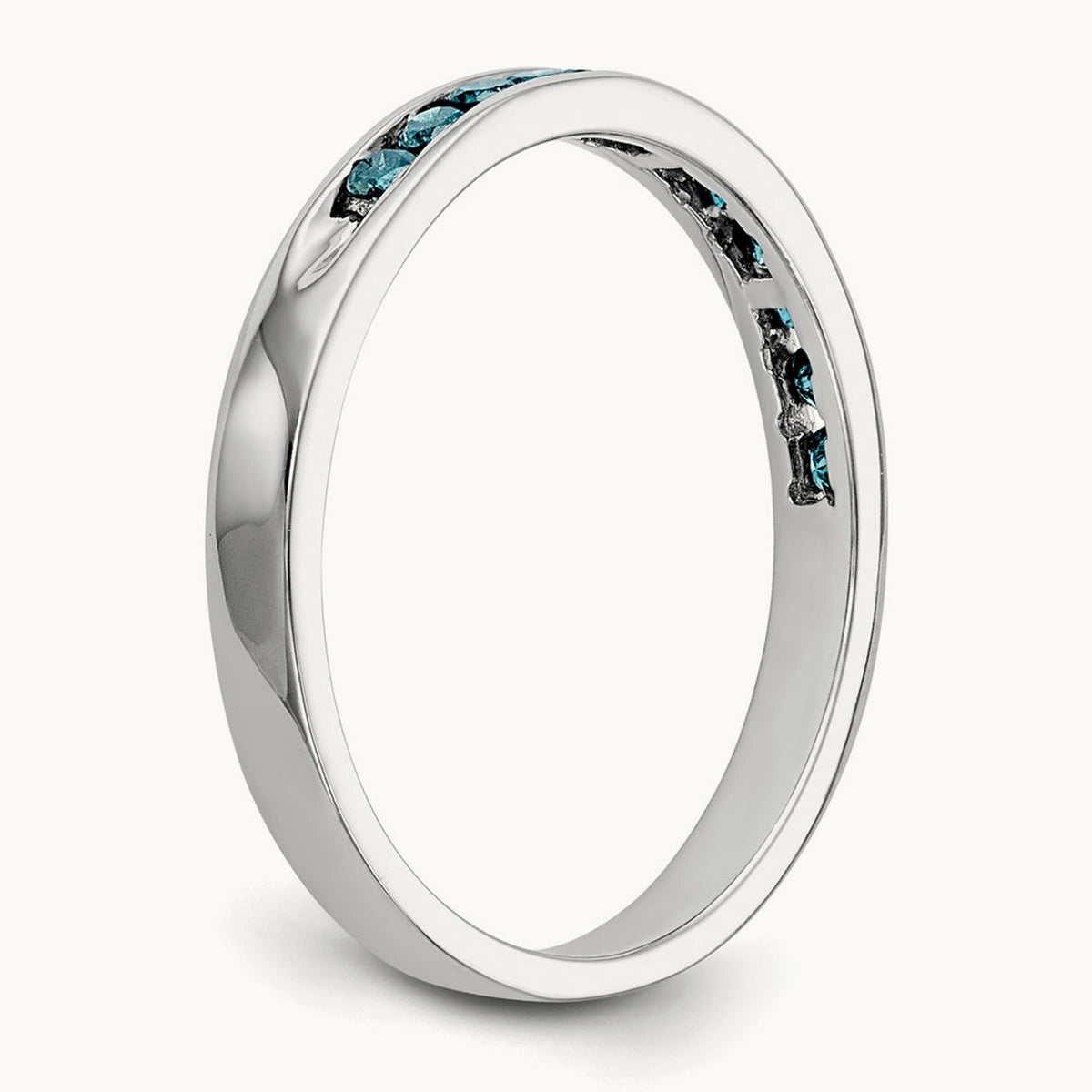 Blue Diamond Band, 14K White Gold