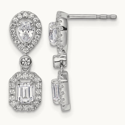 Dangle Halo Post Earrings, 1.00 ct tw Lab-Grown Diamond
