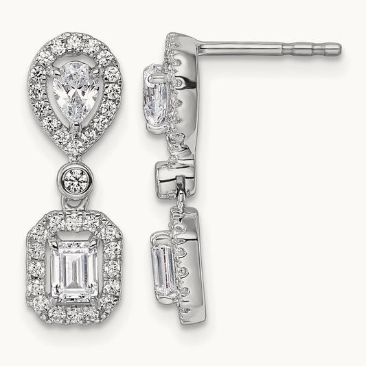 Dangle Halo Post Earrings, 1.00 ct tw Lab-Grown Diamond