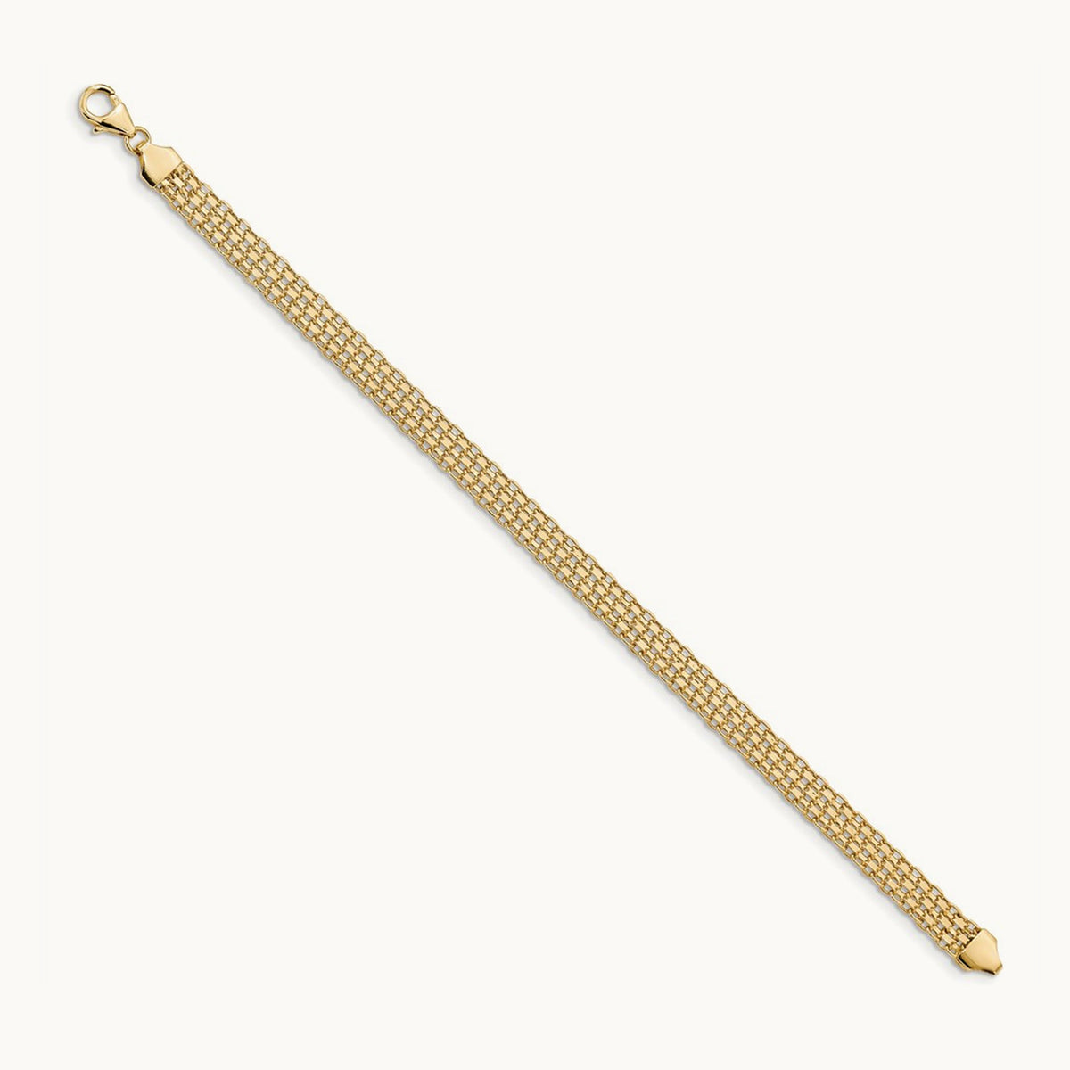 Polished Fancy Link Bracelet, 14K