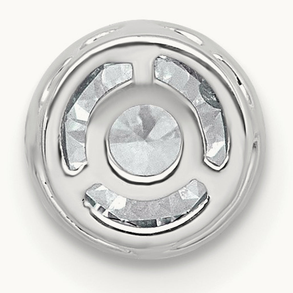 Round Bezel Set Chain Slide Pendant, 0.25-3.00 ct tw Lab-Grown Diamond — 1 ct, 14K White Gold