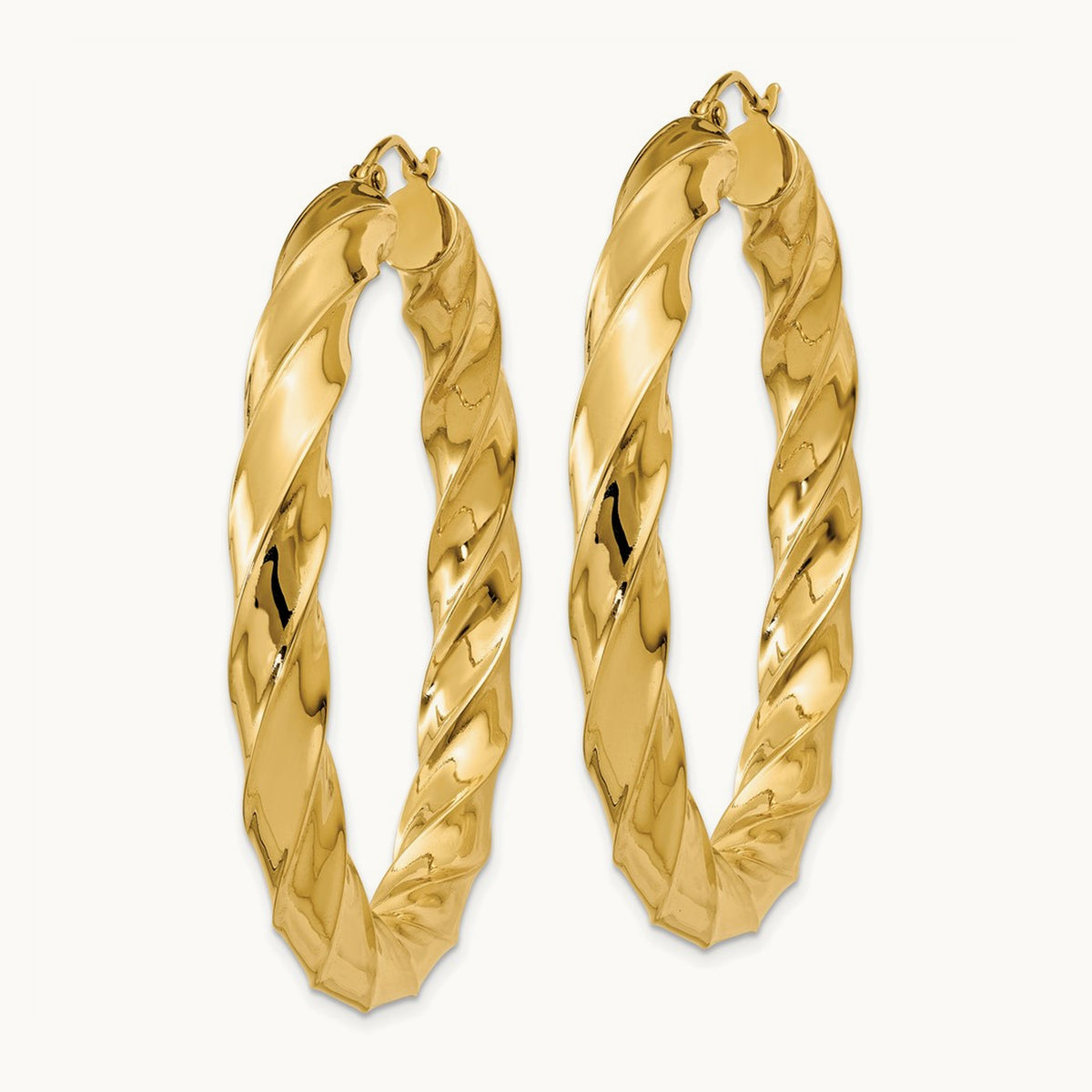 Bold Twisted Hoop Earrings — 33mm