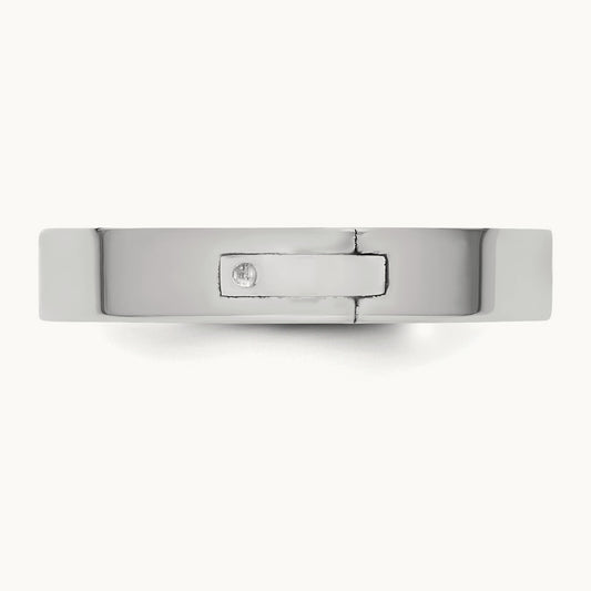 CLIQ Hinged Flat Wedding Band, 4mm, 14K White Gold
