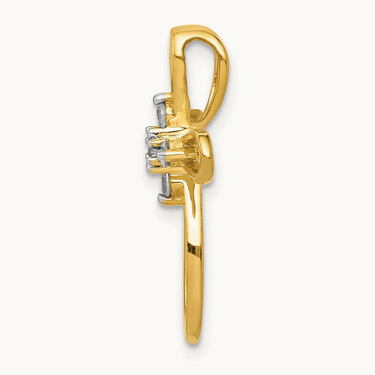 1/20ct. Diamond Cross Chain Slide — 14K Yellow Gold, 23.5mm, 0.2 ct