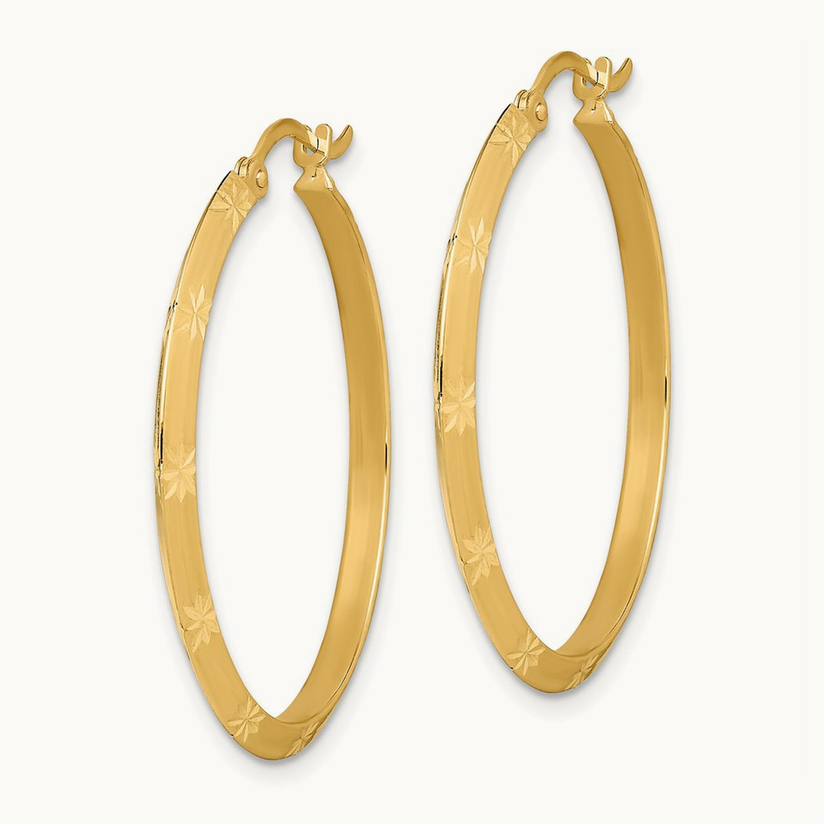 Polished Diamond-Cut Hoop Earrings — 33.75mm