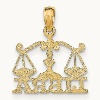 LIBRA Zodiac Charm — 14K Yellow Gold