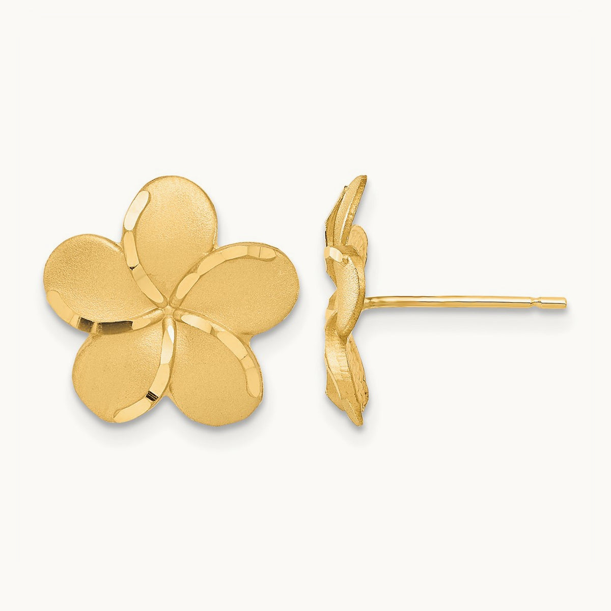 Plumeria Post Earrings — 18mm