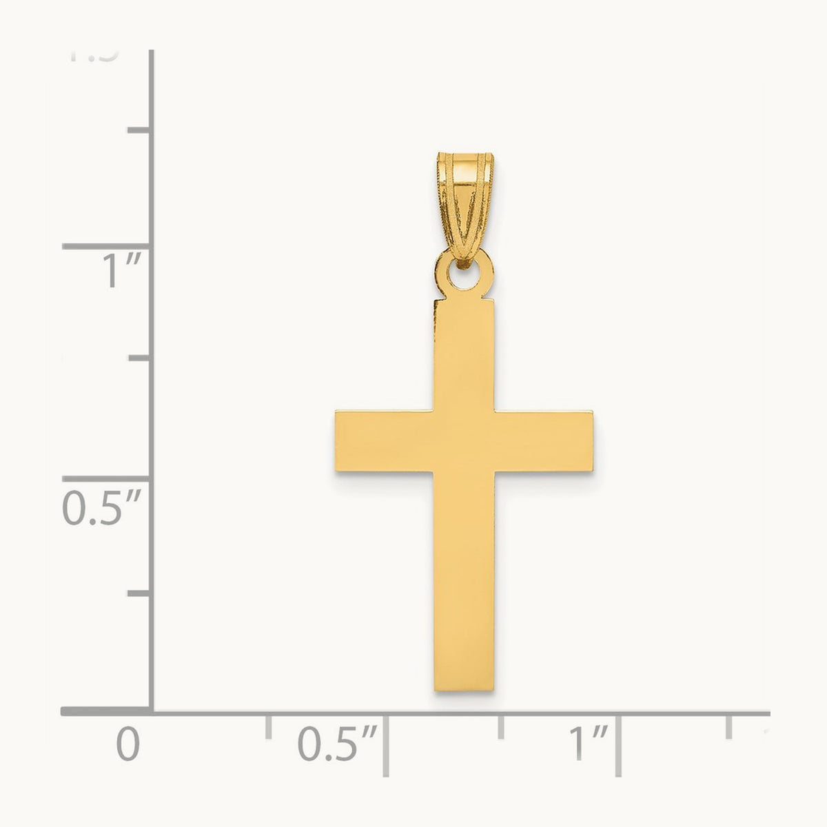 Polished Cross Charm, 14K