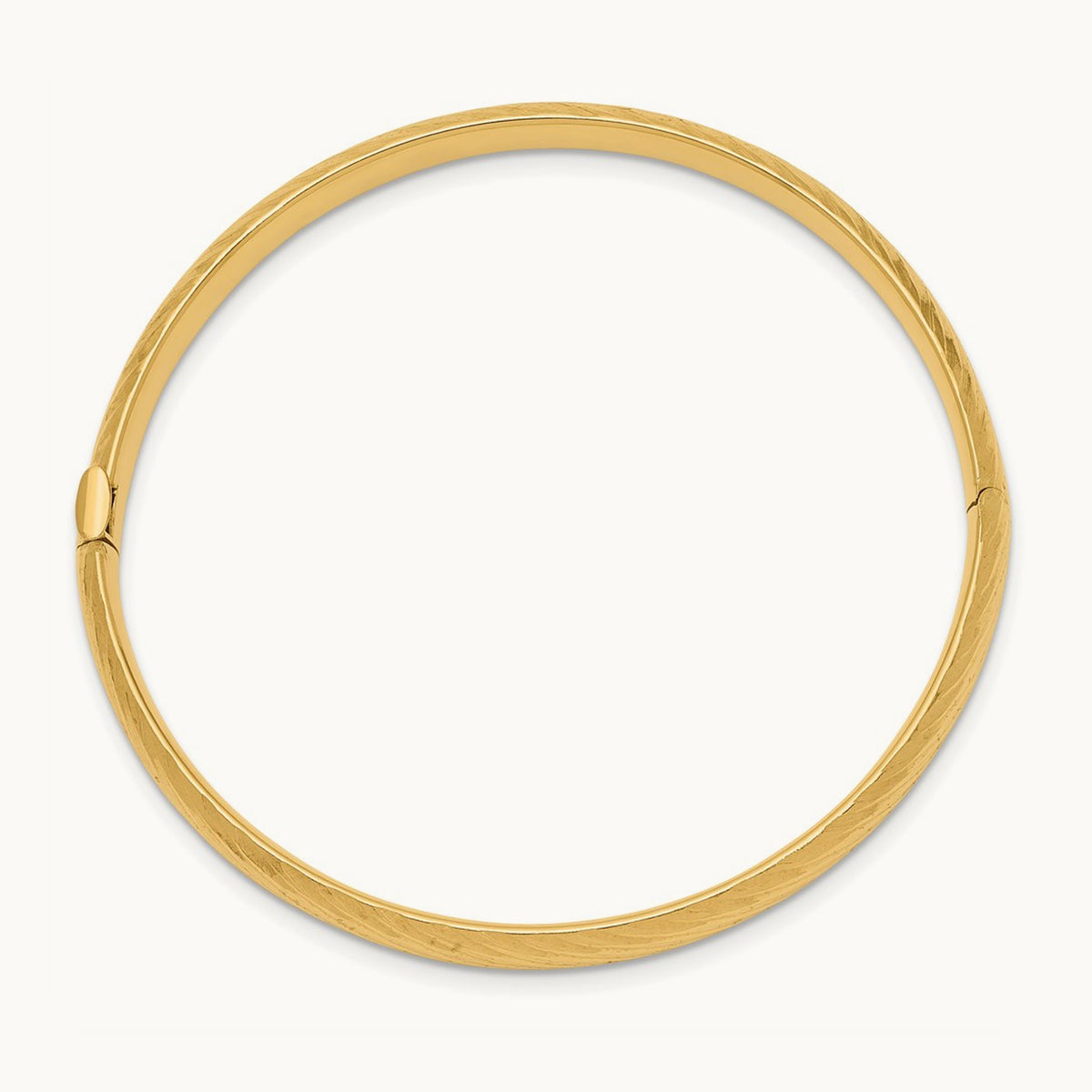 3/16 Textured Children's Hinged Bangle, 14K