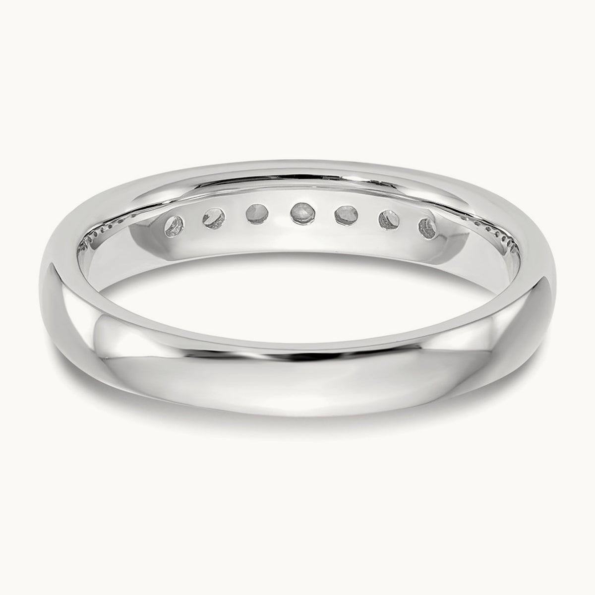 7-Stone Diamond Channel Band, 14K White Gold
