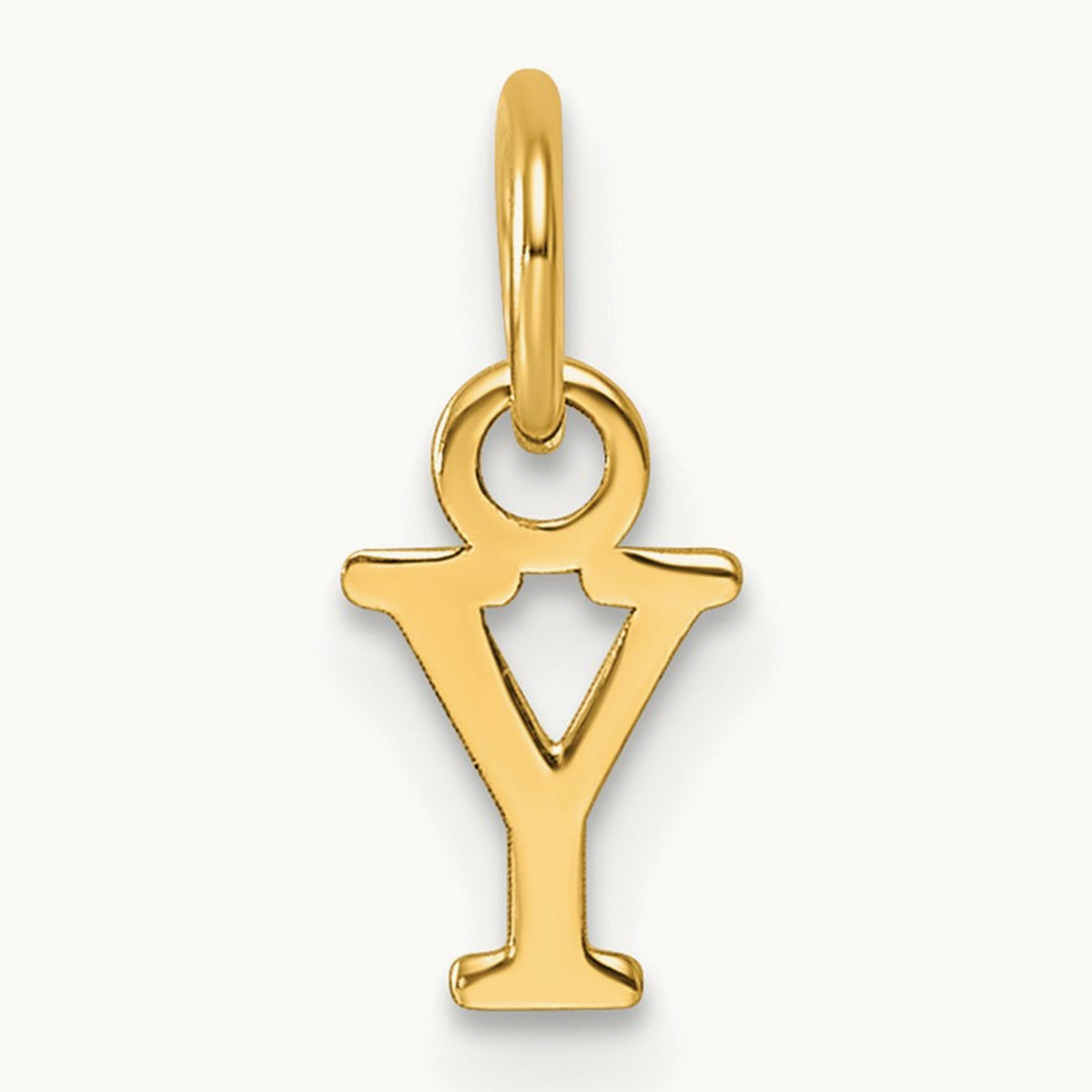 Cutout Letter Y Initial Pendant, 14K Yellow Gold