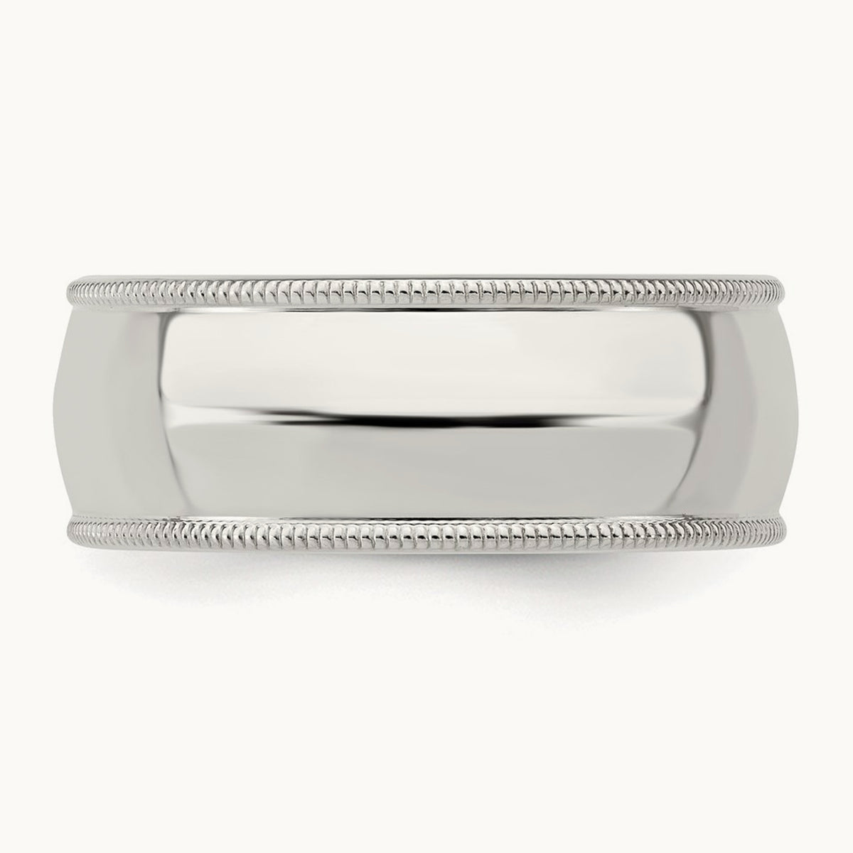 Milgrain Comfort Fit Band — Sterling Silver, 8mm