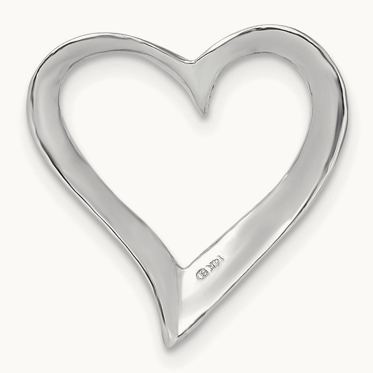 Large Floating Heart Slide — 14K White Gold