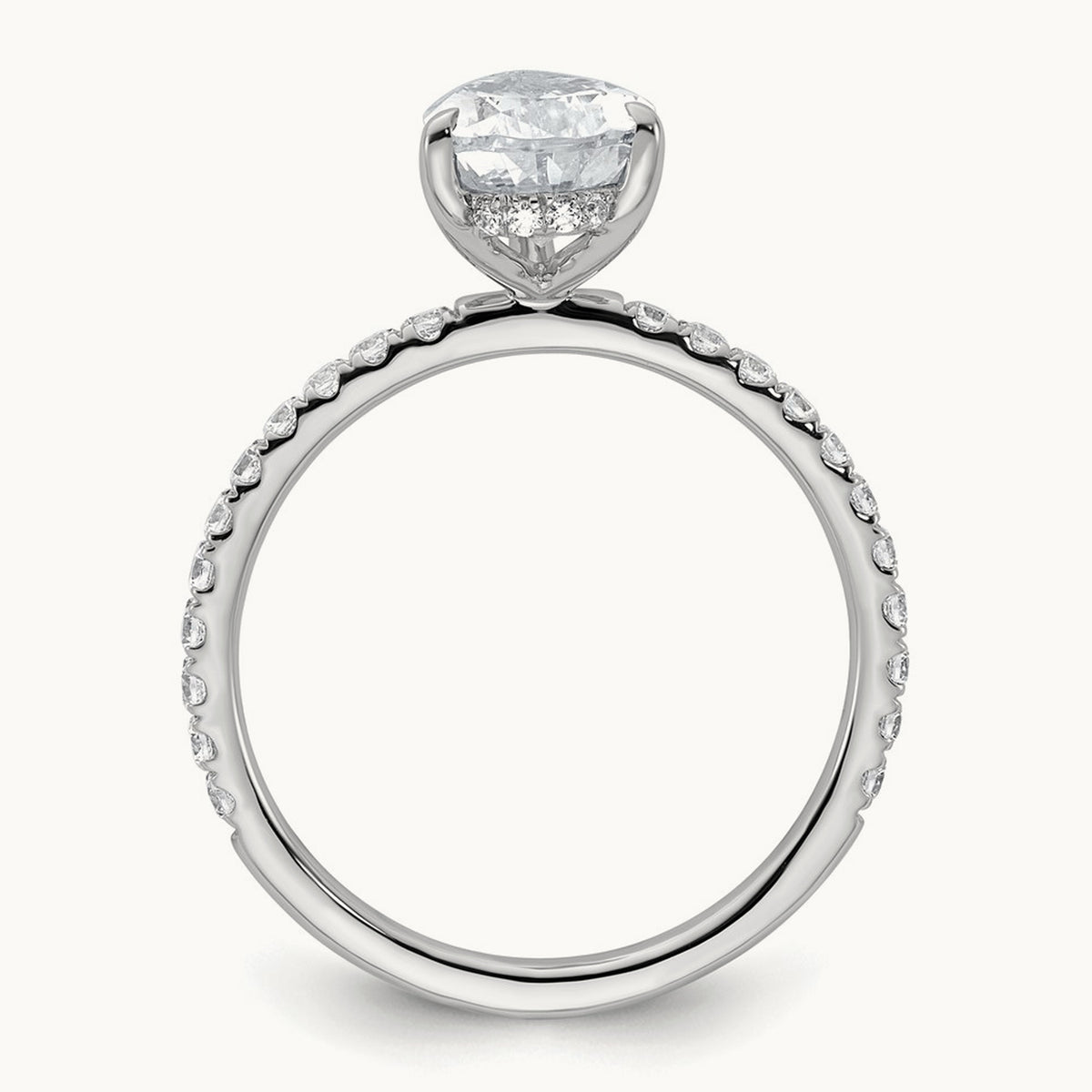 Pear Solitaire Engagement Ring, 1.25-4.75 ct tw Lab-Grown Diamond — 2 ct, 14K White Gold