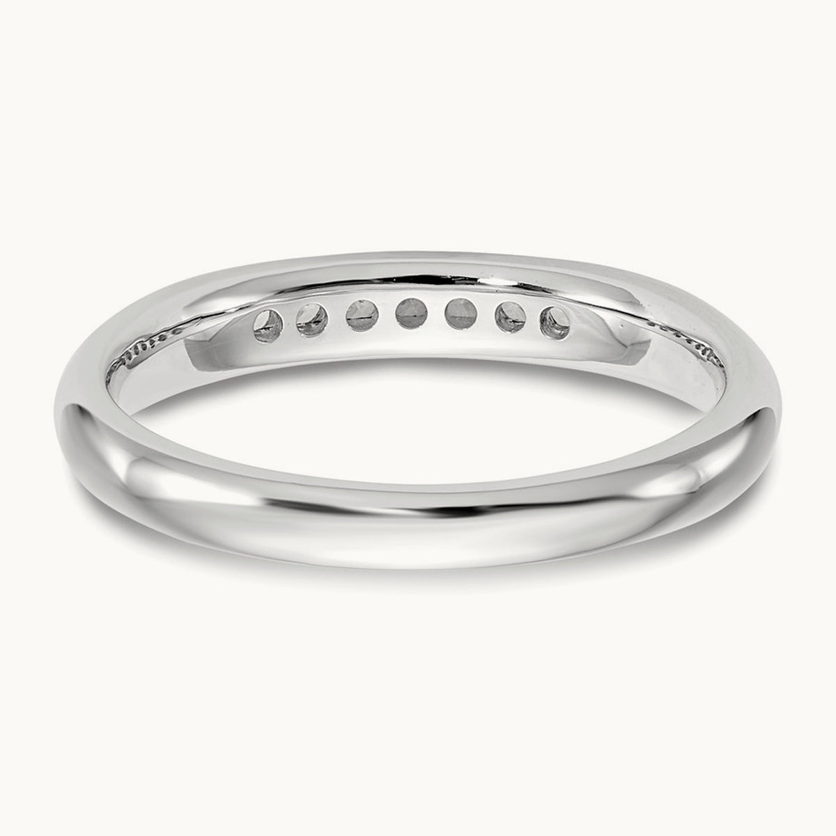 7-Stone Diamond Channel Band, 14K White Gold