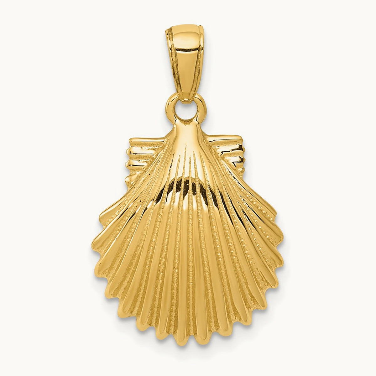 Scallop Shell Pendant, 14K