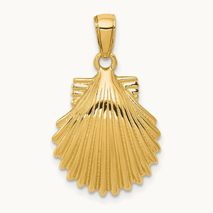 Scallop Shell Pendant, 14K