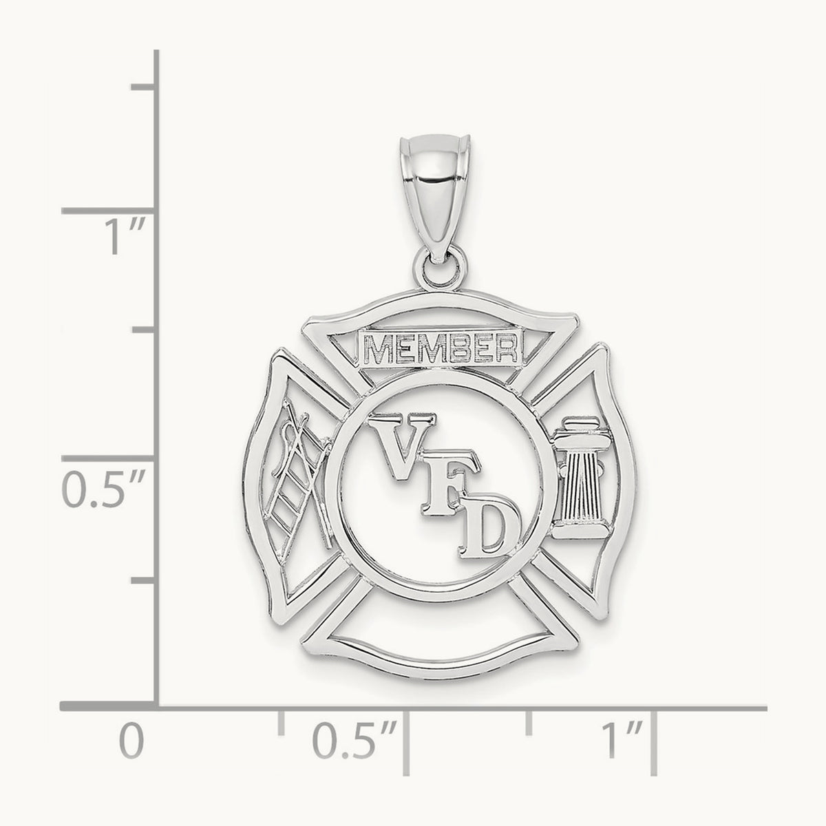 VFD Member Shield Charm — 14K White Gold