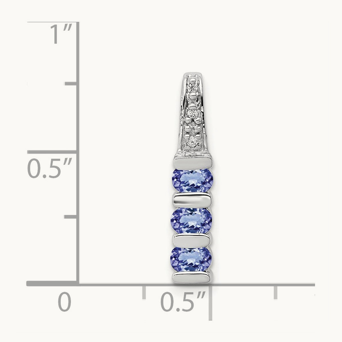 .60 Tanzanite and Diamond Chain Slide, 14K White Gold