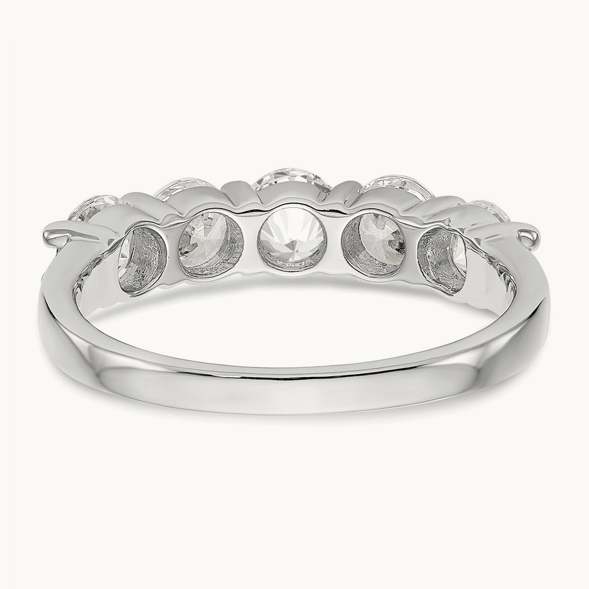 5-Stone Diamond Band, 14K White Gold