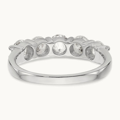 5-Stone Diamond Band, 14K White Gold