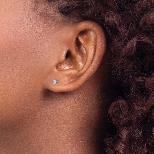 Diamond Stud Push-on Post Earrings — 2.4mm