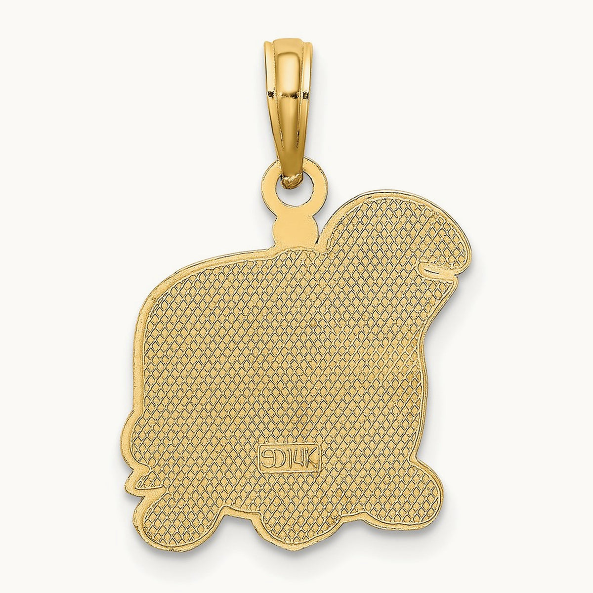 Brown, Tan and Black Enamel Turtle Charm, 14K