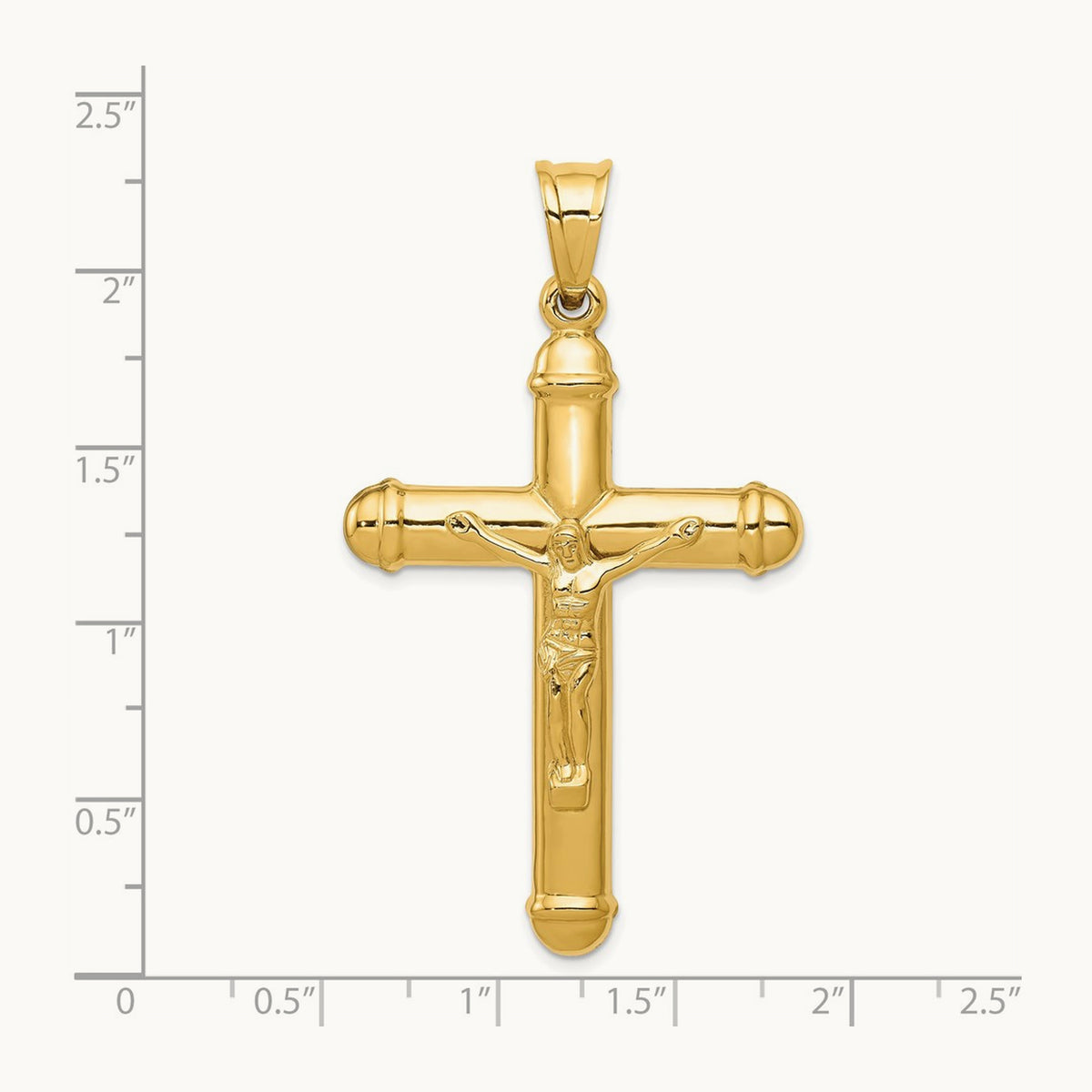 Reversible Crucifix Pendant — 14K Yellow Gold, 56mm