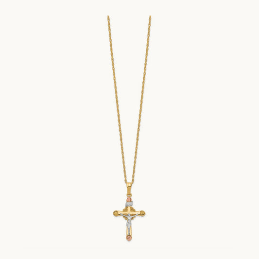 12k Black Hills Gold Crucifix Necklace