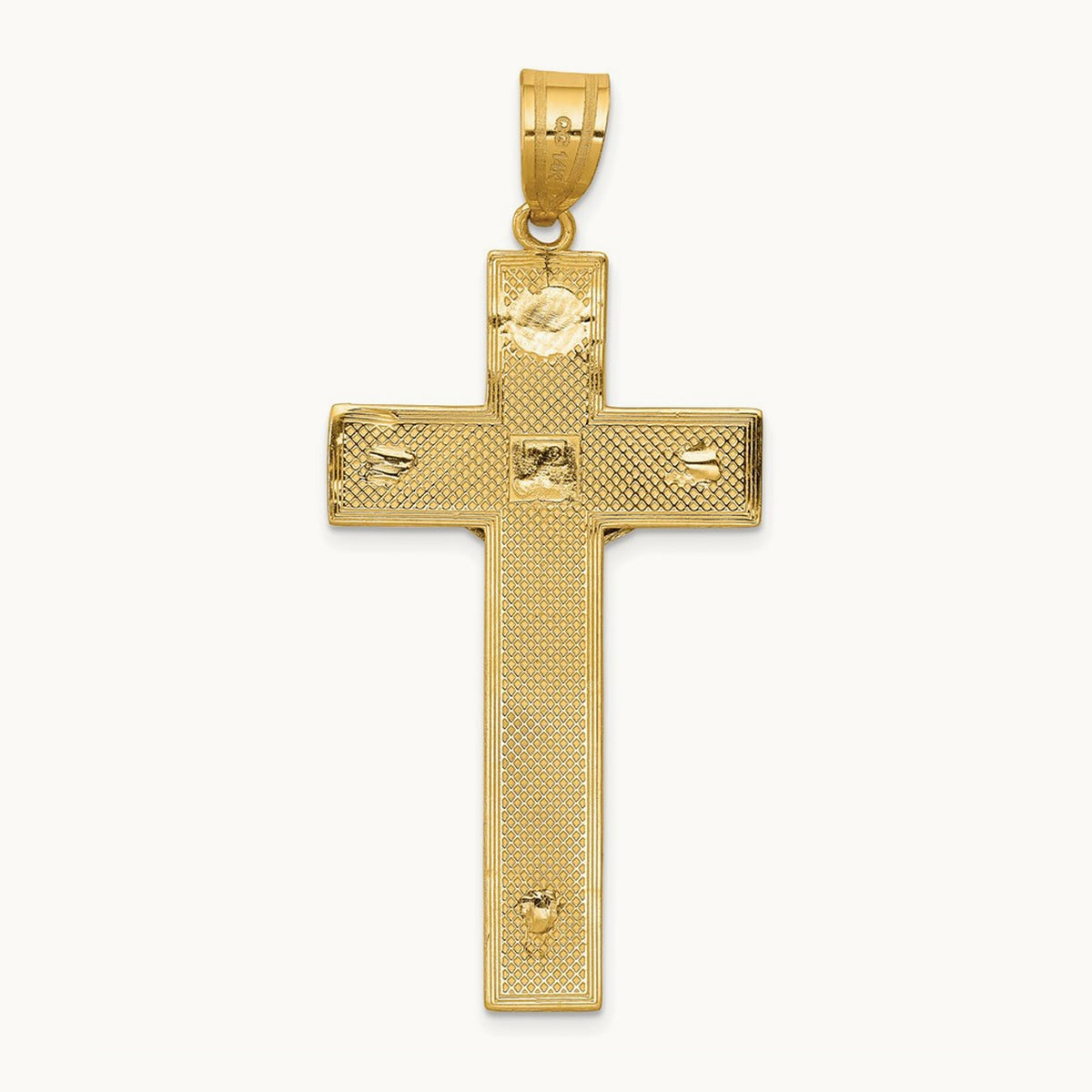 Diamond-cut Crucifix Pendant, 14K Two-tone