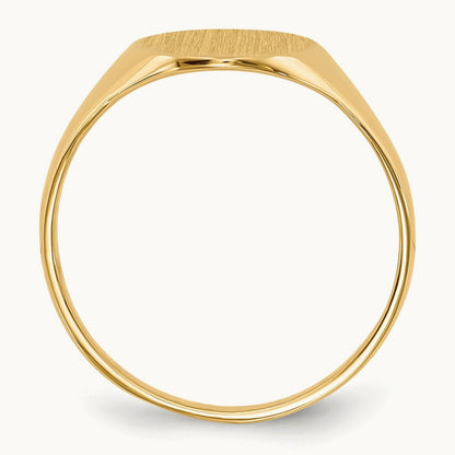 9.5x11. Closed Back Signet Ring, 0mm, 14K