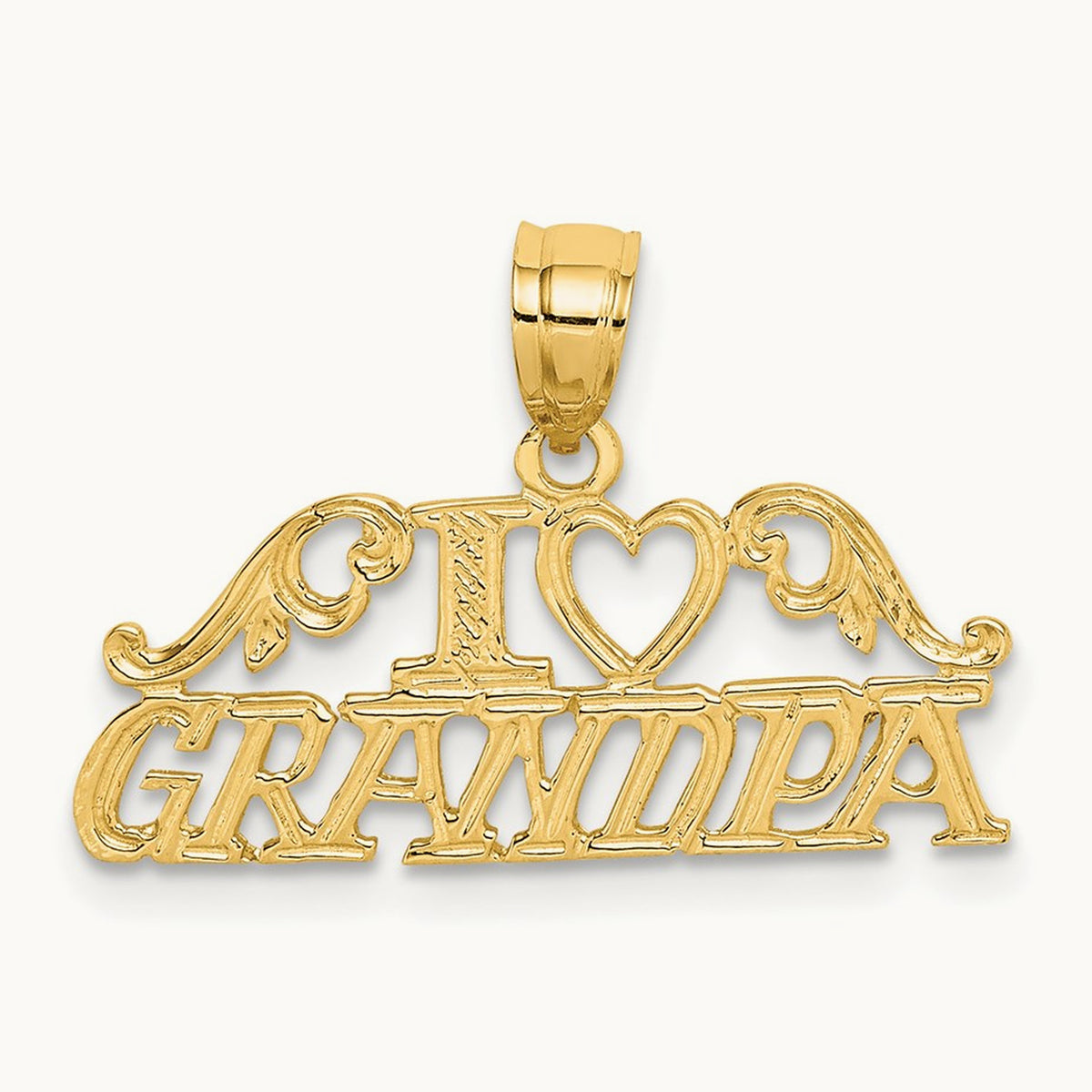 I HEART GRANDPA Charm, 14K