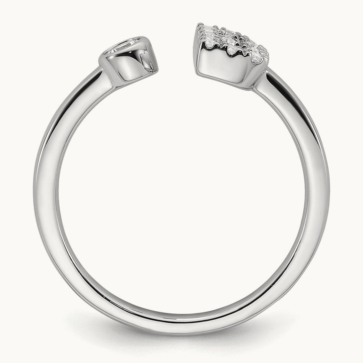 Initial B Adjustable Ring, 0.20 ct tw Lab-Grown Diamond