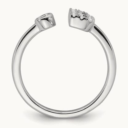 Initial B Adjustable Ring, 0.20 ct tw Lab-Grown Diamond