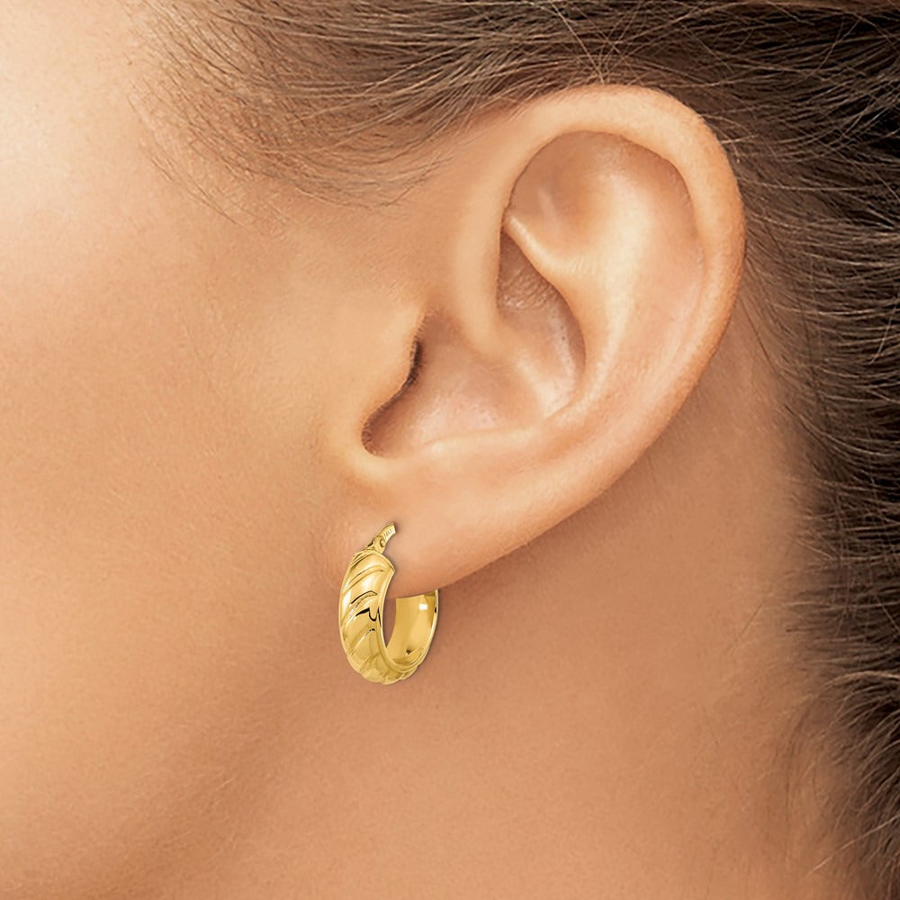 Polished Fancy Hoops — 17mm