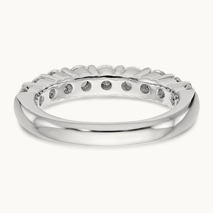 9-Stone Diamond Band, 14K White Gold