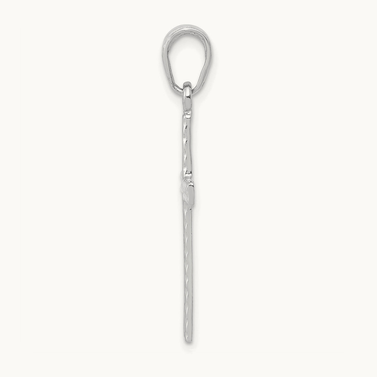 Latin Cross Pendant — 14K White Gold