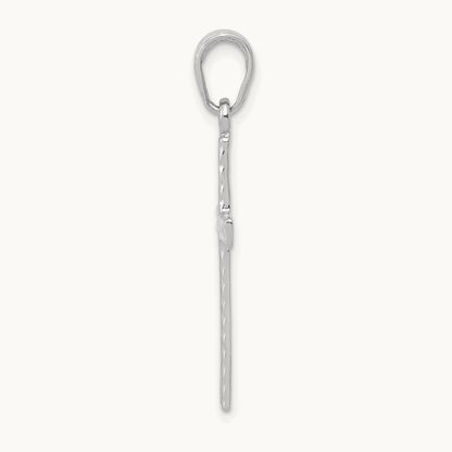 Latin Cross Pendant — 14K White Gold
