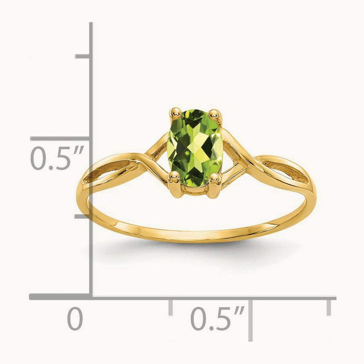 Peridot Birthstone Ring, 14K