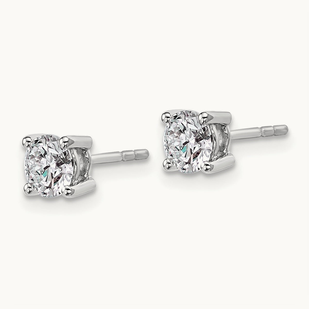 Round Heavyweight Stud Earrings, 0.10-7.00 ct tw Lab-Grown Diamond — 1 ct, Sterling Silver