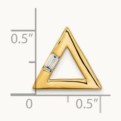 Polished Triangle Diamond Chain Slide, 14K