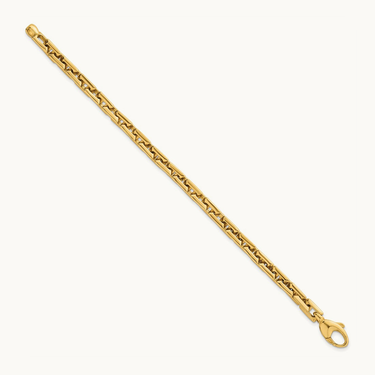 Polished Square Link Bracelet, 6.25mm, 14K