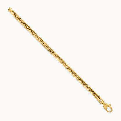 Polished Square Link Bracelet, 6.25mm, 14K