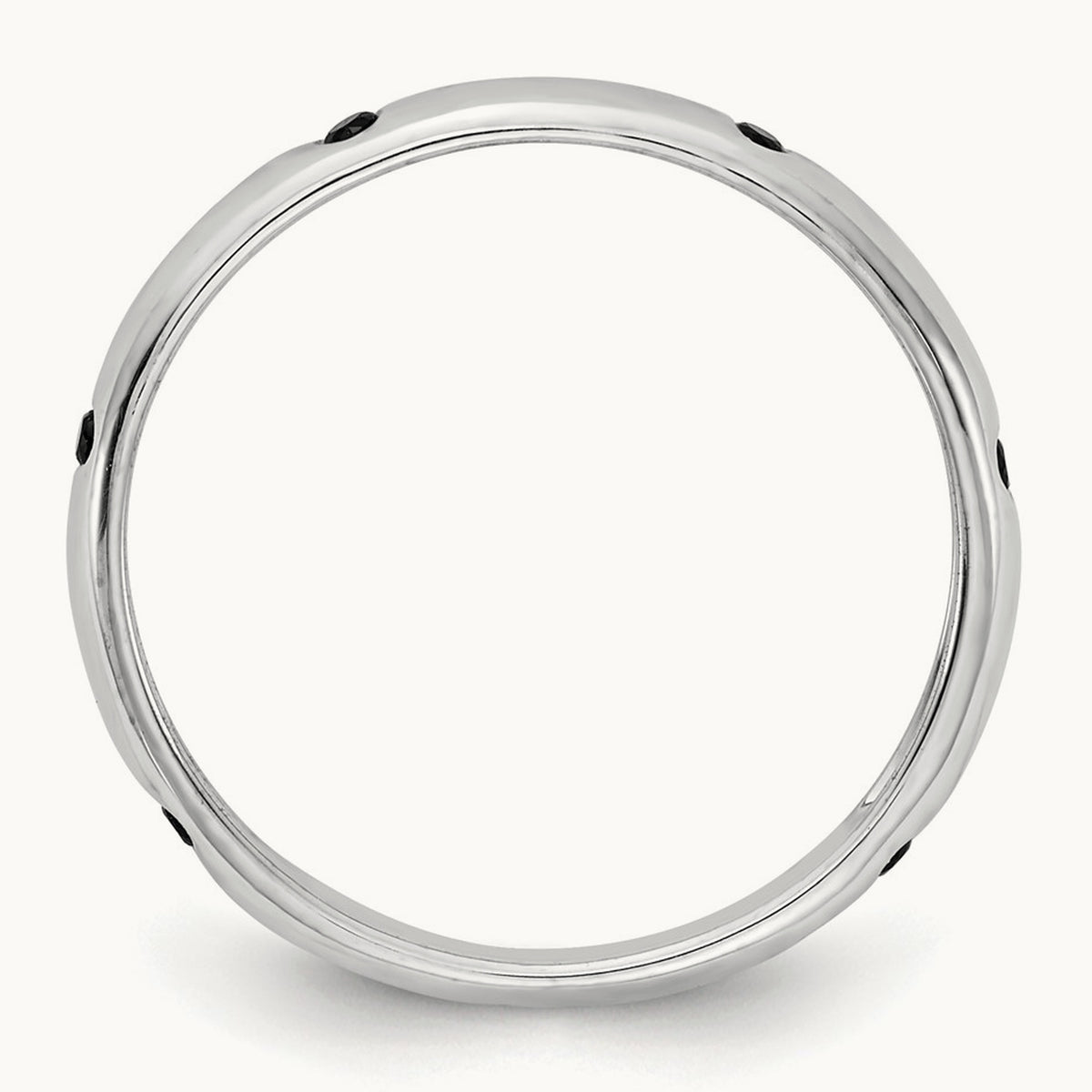 6-stone Black Diamond Band, 14K White Gold
