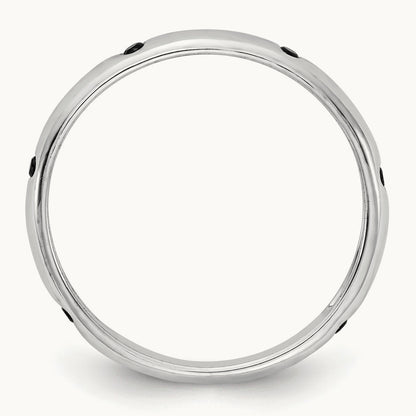 6-stone Black Diamond Band, 14K White Gold