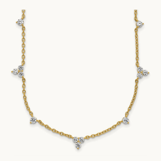 11 Station Necklace, 1.75 ct tw Lab-Grown Diamond — 14K Yellow Gold